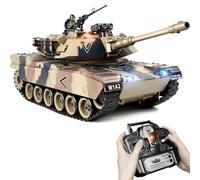 Supdex Carro Armato Telecomandato M1A2, 1:18 RC Tank Militare Desertico con Fumo, Suoni, Luci e Sparo BB, Carro Armato Radiocomandato Realistico, Modello di Carro Armato per Adulti e Bambini 6+