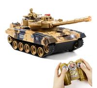 Supdex Serbatoio RC con telecomando, 1/24 Russian T90, carro armato da 2,4 GHz, effetti sonori e vibrazioni, per bambini a partire dai 6 anni, collezionisti militari