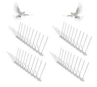 Supecesorio Dissuasore piccioni in acciaio inox, 4 pezzi x 25 cm, per protezione per balconi e terrazze, per passeri, rondini, corvi, gatti, spaventapassioni e uccelli