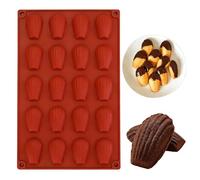Supecesorio Stampo in silicone per Madeleine, 20 cavità a forma di guscio, antiaderente, stampo per madeleine per muffin, cioccolato, biscotti, cioccolato, caramelle, budino