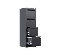 SUPEER Armadio verticale in metallo, con 4 cassetti per cartelle sospese, lettera/dimensioni legali, non per raccoglitori A4 (nero)