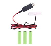 Supefriendly - Cavo USB AA per eliminazione batteria, 100 cm, sostituisce 1-4 batterie AA, alimentazione per radio, giocattoli, luci LED, calcolatrice, tastiera, dispositivi da 3 V/4,5 V