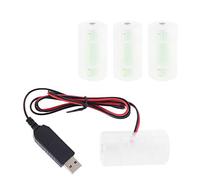 Supefriendly D Battery Eliminator 2 m USB Powered può sostituire da 1 a 4 batterie LR20 D da 1,5 V