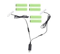 Supefriendly da USB a Batteria AA 2in1 -Eliminator, 2in1 USB a 1.5V 3V 4.5V 6V Dual AA Battery -Eliminator Cable Sostituisci 1-4 batterie AA per lampade spazzolino da Denti Giocattoli Giochi
