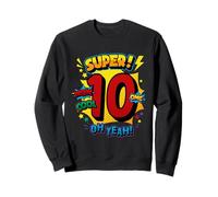 Super 10° Compleanno Comic Pop Art Wow Cool OMG Oh Yeah Kids Felpa