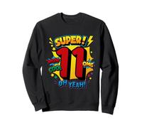 Super 11° Compleanno Comic Pop Art Wow Cool OMG Oh Yeah Kids Felpa