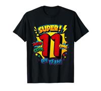 Super 11° Compleanno Comic Pop Art Wow Cool OMG Oh Yeah Kids Maglietta