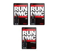 Super 7 DMC Reaction Figure Set di 3 - Run, Jam Master Jay e DMC. Look classico - Fedora nera, catene spesse Dookie e scarpe da tennis bianche.