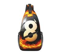 Super 8 Black Ball On Fire Biliardo modello borsa a tracolla borsa a tracolla borsa a tracolla marsupio viaggio escursionismo zaino per donne uomini, nero, taglia unica, Nero, taglia unica