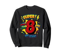 Super 8° Compleanno a Fumetti Pop Art - Wow Cool OMG Oh Yeah Kids Felpa