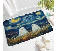 Super Assorbente Passatoia Starry Night Ghost ry Sky Abstract Spooky Halloween Cartoon Zerbini per esterni Tappetino WC 40×60cm per Bagno,Ufficio,Cucina