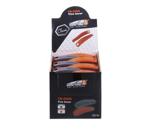 SUPER B Tire Lever Classic, Plastic, 1 Set = 105 PCS in counterdisplay assortet (Orange And Grey)