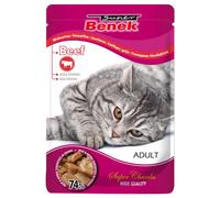 SUPER BENEK Bustina per gatti adulti con polpettine di manzo 100g