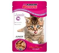 SUPER BENEK Junior Bustina per gatti con pezzi di agnello 100g