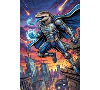 Super Blue Tongue Skink Journal - Superhero Lizard Notebook (Comic Cover): Part of the Lizard Collection - For Kids, Teens & Adults - Unlined Pages