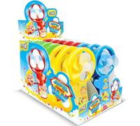 Super Candy Fan - Ventilatore manuale ricaricabile con perline di caramelle - Display da 16 - Dolce giocattolo per feste ed eventi