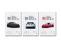Super Car 911 Un Set Di 3 Poster Su Tela Per La Stanza, Estetica, Festival, Regalo, Famiglia, Camera Da Letto, Decorazione Da Parete, Casa 12x18inch(30x45cm)-3pcs