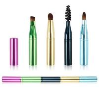 Super Carino 4 In 1 Viaggio Formato Compatto Pennello Trucco Per Sopracciglio Ombretto Eyeliner E Labbra Su 1 Manico Professionisti della Moda
