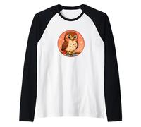 Super Carino Design Uccello Falco Coda Rossa Anime Maglia con Maniche Raglan