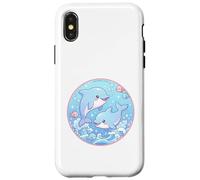 Super carino Dolphins Friends Anime Ocean Design Custodia per iPhone X/XS