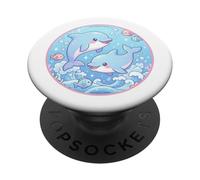 Super carino Dolphins Friends Anime Ocean Design PopSockets PopGrip Adesivo