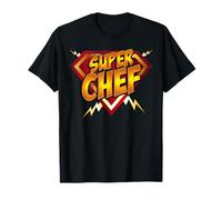 Super Chef Superhero Cook Fumetti Stile Foodie Maglietta
