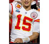 Super Ciotola Lvii MVP Patrick Mahomes Qb 4- ⭐ -star Rosso Captain Oro C+