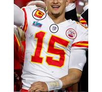 Super Ciotola Lvii MVP Patrick Mahomes Qb 4- ⭐ - Termoadesivo Rosso Captain Oro