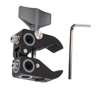 Super Clamp | 43mm Largest Opening Aluminum Alloy Camera Mount | Multi - Functional Clip for Railings/Pipes/Tripods | 6 Screw Holes for Photography Accessories