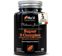 Super Complesso Vitamina B Alto Dosaggio 90 Compresse Vegane a Rilascio Graduale