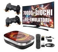 Super Console X4 Plus Console per videogiochi retrò con 70000+ giochi,60+ emulatori,EmuELEC,Android e CoreELEC Sistema 3 in 1 Console per videogiochi,controller wireless duali 4K HD,console emulatore