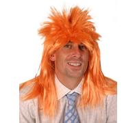 Super Cool 80s Stile Parrucca Asta Stile Arancione Borchie