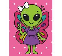 Super Cute Alien Butterfly Girl Notebook: 8.5" x 11" Wide Ruled Lined Pages | 120 Page Paperback Journal