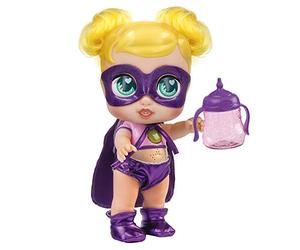 Super Cute - Bambola supereroina Sofi, con biberon magico, vestiti reversibili e accessori, bambola interattiva con luce e suoni, per bambini dai 3 anni (85391), multicolore (ColorBaby