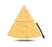 Super Cute Cheese Case, 3D Cartoon Soft Thicken Protective Mini Bag Silicone Creative Airpods?1 & 2 Cover with Keychain (Cheese)