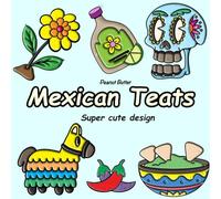 Super Cute designs Mexican Coloring Book Food: thick lines, simple and easy, Relaxation for teens adults, kids