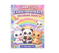 Super Cute Kawaii Animals Coloring Book for Kids Ages 4-8: Fun and Easy Coloring Pages with Adorable Animals for Relaxation, Creativity and Stress Relief