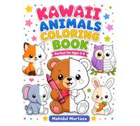 Super Cute Kawaii Baby Animals Coloring Book: Fun & Easy Pages for Kids Ages 3-6