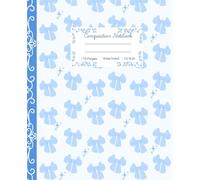 Super Cute Preppy Aesthetic Composition Notebook Pastel Blue And White Coquette Bows: Wide Ruled Journal for All Ages: Girls, Kids, Teens, Y2K Cool Girly School Supply .