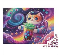 Super Cute Space Cat Puzzle Giochi 1000 Pezzi Per Gioco Familiare Arte Interesting Puzzle Adulti Idea Regalo Per 38x26cm/1000pcs
