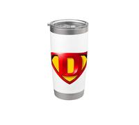 Super D Hero Alphabet Cute Initial Monogram Letter D Logo Bicchiere termico in acciaio inox doppia parete