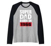Super Dad Born in 1966 Compleanno di papà 1966 Compleanno 1966 Maglia con Maniche Raglan
