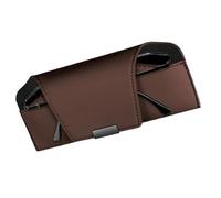 SUPER DAFI Clip Occhiali Montature Parasole Automatiche Universali in Pelle Custodie per Occhiali da Auto Porta Occhiali da Sole Organizzatori Adesivi per Carte Portatile Porta Occhiali(1pc Brown)