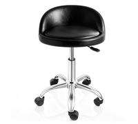 SUPER DEAL Sgabello girevole idraulico regolabile in altezza per massaggio facciale, centro benessere, salone medico con schienale (nero)