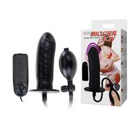 SUPER Dildo anale vibrante plug nero gonfiabile butt pene PLUG m.82 sadomaso