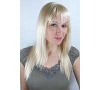 Super Donna Sexy Parrucca Bionda Chiaro Con Pony Vantage Capelli LA032-611 50cm