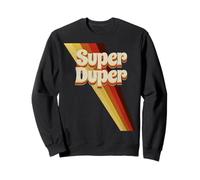 Super Duper Anni '70 Vintage Retro Distress Graphic Felpa