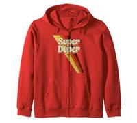 Super Duper Anni '70 Vintage Retro Distress Graphic Felpa con Cappuccio