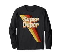 Super Duper Anni '70 Vintage Retro Distress Graphic Maglia a Manica