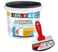Super Finish Q1-Q4 - Spatola per mastice, 20 kg, colore bianco liscio, per interni + raschietto per secchio, in acciaio inox, RM44/5-210